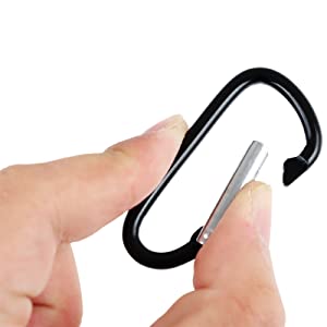 GOGO 60PCS D-shaped Carabiner with Spring Snap Hooks, 2 Inch Carabiner Clip Key Holders