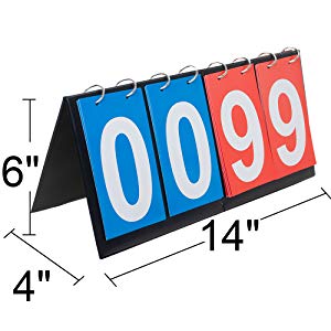 GOGO 6Packs Desktop Scoreboards, 4-Digital Bulk Scoreboard for School Sport Game