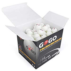 GOGO 144 Pieces 3-Star Ping Pong Balls Premium 40mm Seamless Table Tennis Balls