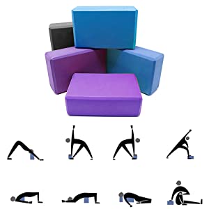 GOGO 2 Pack Yoga Blocks 4 Inch, High Density EVA Foam Block
