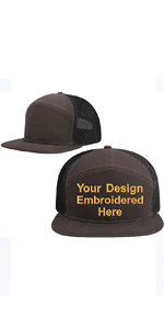 TOPTIE Custom Embroidery Snapback Cap, Baseball Cap Trucker Hat