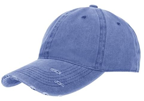 TopTie Vintage Washed Cotton Distressed Baseball Cap Dad Hat Adjustable Low-Profile Polo Hat