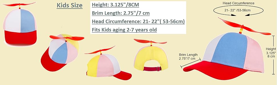 TOPTIE Propeller Hat Adult/Kids Unisex Baseball Cap Colorful Outdoor Hat Toy
