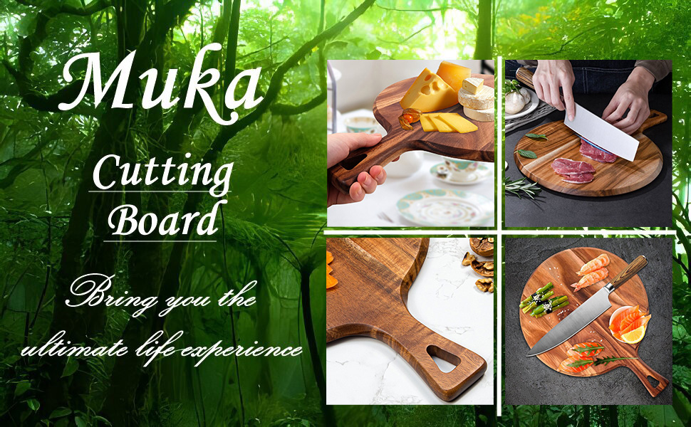Muka Cutting Boards Round Acacia Wood Board