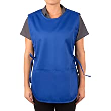 TOPTIE Unisex Cobbler Vest Apron, Art Smock Working Uniform with 2 Pockets and Round Neck, 28"L x 22"W