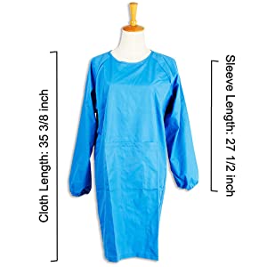 TOPTIE Salon Hair Cutting Robe Gown Barber Smock Hairdressing Cape Nail Tech Uniform Waterproof Lab Coat with 1 Pocket