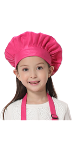 TOPTIE Custom Print Cotton Canvas Kids Aprons and Hat Set, Adjustable Chef Apron Uniform