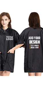 TOPTIE Custom Embroidery Salon Hairstylist Smock Barber Haircut Cape Jacket, Dog Pet Grooming Work Shirt with Zipper