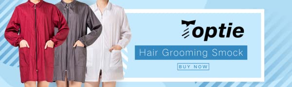 TOPTIE Long Sleeve Hair Stylist Smock Work Clothes, Pet Grooming Haircut Hairdressing Barber Cape Shirt Jacket for Salon