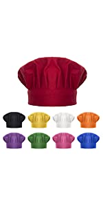 TOPTIE 6 Pack Chef Hat for Kid & Adult, Cotton Elastic Adjustable Kitchen Cooking Baking Hat