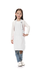 TOPTIE Cotton Canvas Adjustable Apron and Chef Hat Set for Men and Women