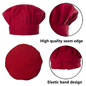 TOPTIE Cotton Canvas Adjustable Apron Chef Hat Set for Men and Women