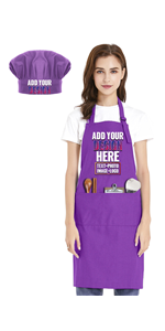 TOPTIE Cotton Canvas Adjustable Apron and Chef Hat Set for Men and Women