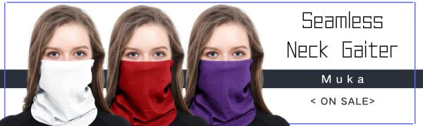 Muka 6 PACK Solid Seamless UV/Dust Protect Mask Balaclava Neck Gaiter Face Cover Scarf Bandana for Men Women