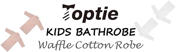 TOPTIE Kids Bathrobe Boys Girls Robe Waffle lightweight Sleepwear for Kids 3-10 Years