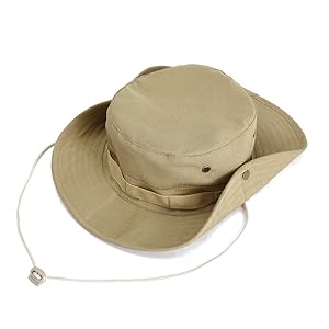 TOPTIE Custom Printing Boonie Bucket Sun Hat Summer Outdoor Fishing Sun Cap with Chin Strap & Snap Up Sides