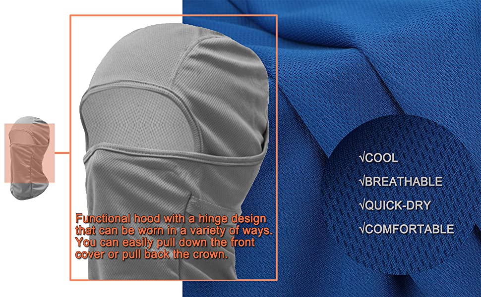 TOPTIE Personalized Custom Printing Breathable Mesh Cooling Balaclava for Men Women UV Protection