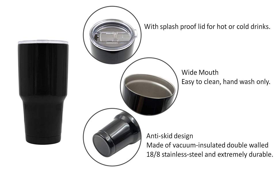 Aspire 30 Oz. Stainless Steel Tumbler w/ Resistant Lid, Double Walled Insulated Travel Mug, 7.8"H x 4"D