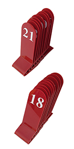 Table Number Card for Restaurant Wedding Reception-Red-Number 21to30 Aspire 10PCS Acrylic Table Numbers Tent Style Numbers Sign 
