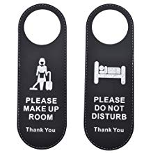 Aspire Blank PU Leather Please Make Up Room Door Knob Hanger Please Do Not Disturb Door Hanger Signs with Symbol