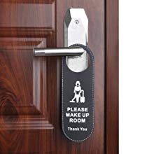 Aspire Blank PU Leather Please Make Up Room Door Knob Hanger Please Do Not Disturb Door Hanger Signs with Symbol