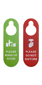 Aspire Double Sided Please Do Not Disturb Please Make Up Room Door Hanger Sign Plastic Door Knob Hanger Sign
