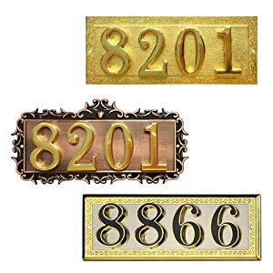 Aspire Customized Metal Address Plaque Sign, Hotel House Office Apartment Digital Signs, Personalized House Number or Mailbox Sign, Small Size, 3 or 4 Numbers Only