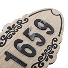 Aspire Customized Home Address Plaque Sign, Hotel Office Apartment Number Sign, Personalized Wooden Sign with Acrylic Number, Small Size, Approx 3-1/2 x 7 inches, Indoor Use
