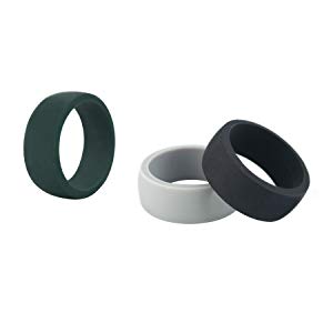 GOGO Silicone Rings Wedding Bands for Men - 8.7 mm Wide, Comfortable Rubber Ring for Active