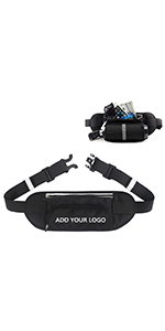 TOPTIE Custom Printed Waist Bags with Water Bottle Holder, Unisex Fanny Pack for Running, Climbing, Travel (Add Your Logo)