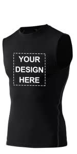  TOPTIE Personalized Custom Compression Sleeveless Shirt Trainning Top 2 Sides LOGO Printed