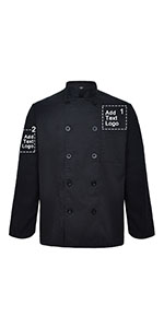 7TBB-DKTBB61:TOPTIE Custom Long Sleeve Chef Coat
