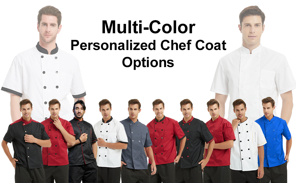 Multi-Color Personalized Chef Coat Options