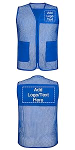 TOPTIE Custom Supermarket Volunteer Activity Vest, Heat Transfer Printed Multi-pocket Waistcoat