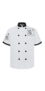 7TBB-DKTBB62:TOPTIE Custom Short Sleeve Chef Coat