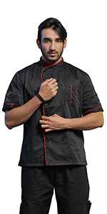 CHIX-DK61101:TopTie Unisex Short Sleeve Chef Coat