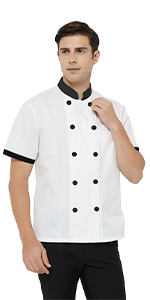 CHIX-DK61126:TOPTIE Short Sleeve Chef Coat