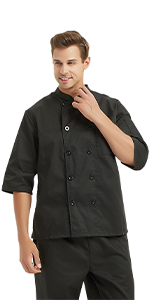 CHIX-DK61102:TopTie 3/4 Sleeve Chef Coat