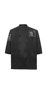 7TBB-DKTBB64:TOPTIE Custom 3/4 Sleeve Chef Coat