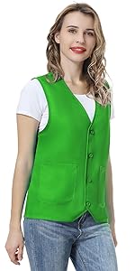 TOPTIE Adult Volunteer Uniform Vest Men Women Zipper Supermarket Staff Vest
