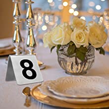 able numbers for wedding reception silver