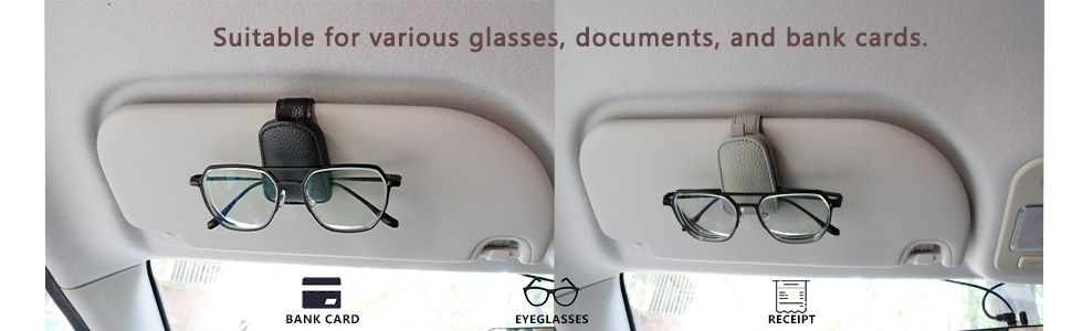 MUKA Sunglasses Holder for Car Sun Visor Eyeglasses Holder and Ticket Card Clip for Car Visor Accessories, Magnetic