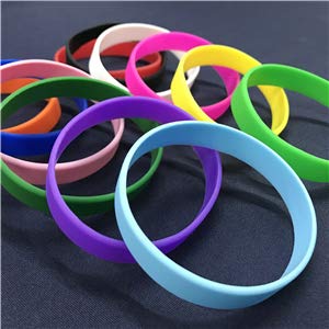 GOGO 60 PCS Adult-Sized Silicone Bracelets Rubber Band