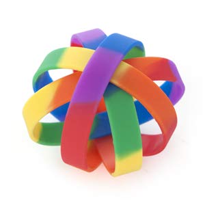 GOGO 10 Pcs Rainbow Pride Silicone Wristbands, Rubber Bracelets for Lesbian/Gay/Bisexual/Transgender