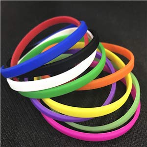 GOGO 100 Pcs Thin Silicone Wristbands for Adults, Rubber Bracelets, Party Favors
