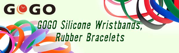 GOGO 10 PCS Wide Silicone Wristbands, Rubber Bracelets, Party Favors