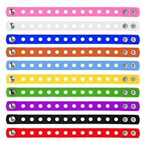 GOGO 10 PCS Adult Adjustable Silicone Bracelets for Shoe Charms Rubber Wristband Elastic Bands