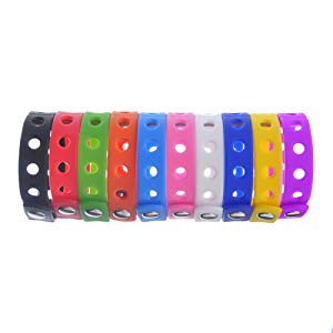 GOGO 10 PCS Adult Adjustable Silicone Bracelets for Shoe Charms Rubber Wristband