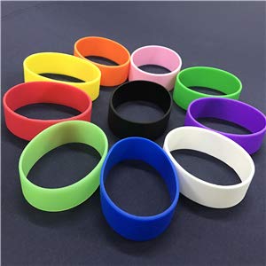 GOGO Silicone Wristbands 1 Inch Wide Blank Rubber Bracelets Punk Style Perfect for Concert