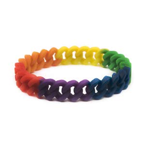 GOGO 12 PCS Rainbow Silicone Chain Link Bracelets, Gay Pride Wristbands Support LGBT Cause